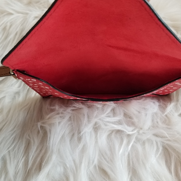 DVF Red and Pink Polka Dot Leather Envelope Wristlet - Picture 9 of 15